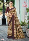 Black Vichitra By Kashvi Black Vichitra Printed Uniform Saree